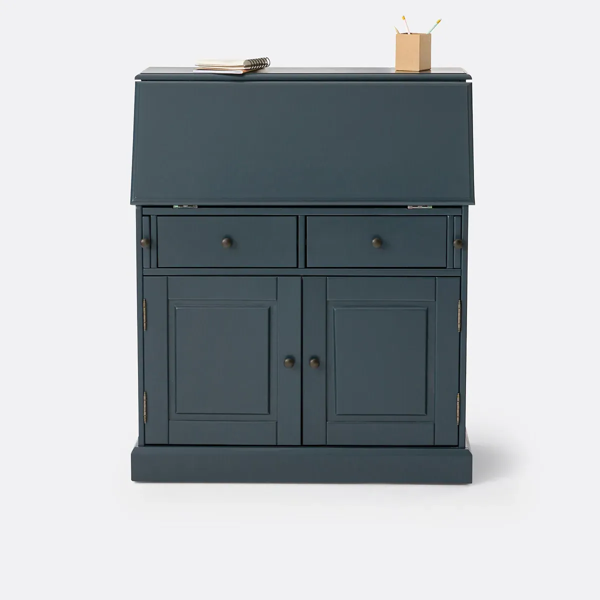 Betta Secretary Desk with Folding Top - Charcoal Grey, Solid Pine alternate view