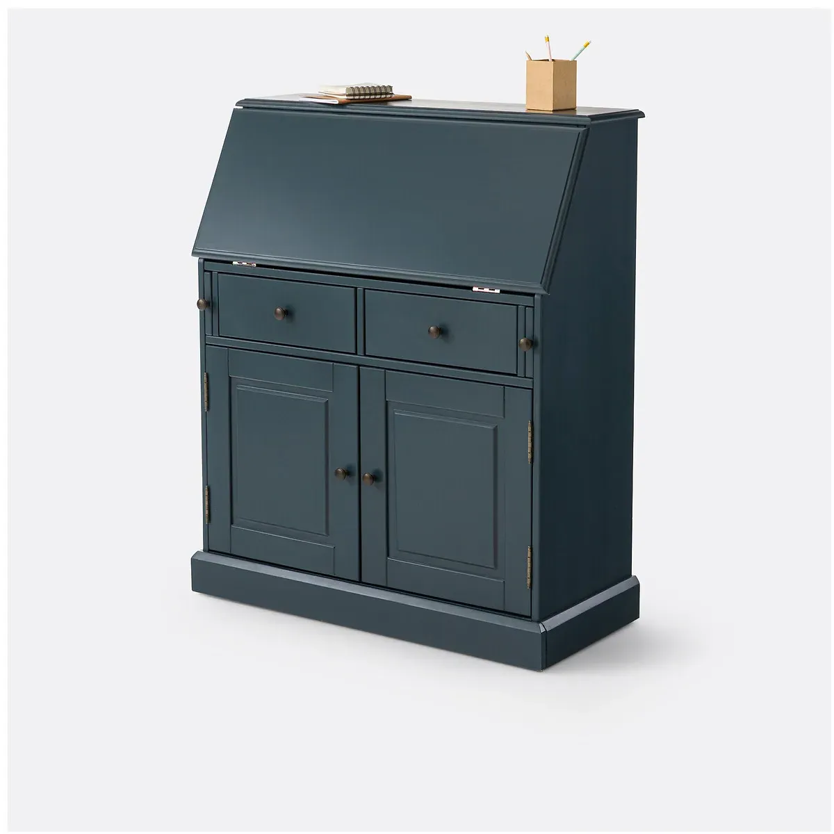Betta Secretary Desk with Folding Top - Charcoal Grey, Solid Pine product