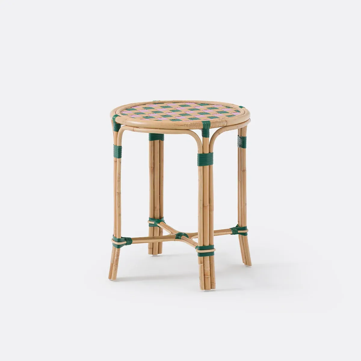 Bianca Round Side Table - Pink, Rattan & Woven Resin product