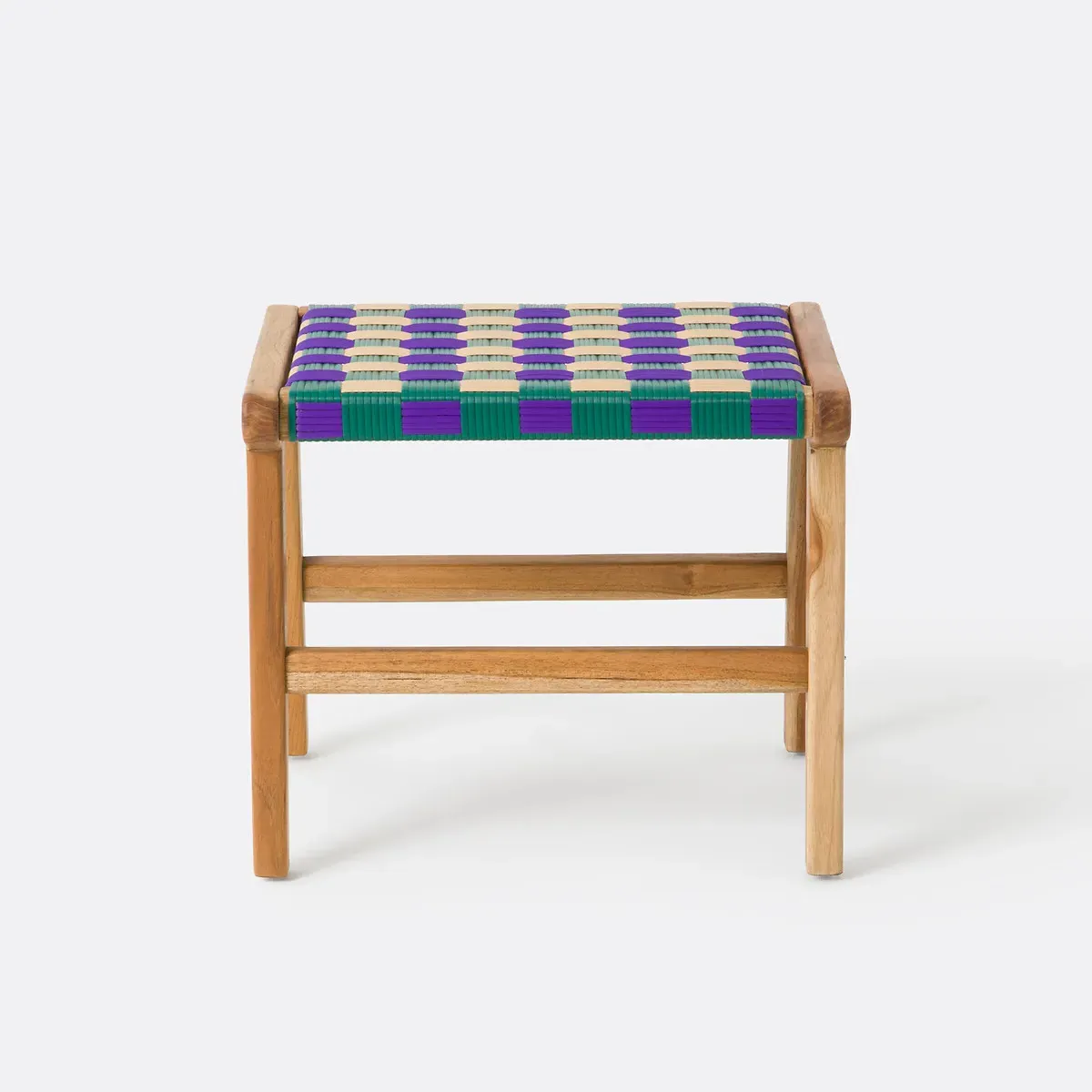 Bianca Stool - Solid Teak, Woven Resin alternate view