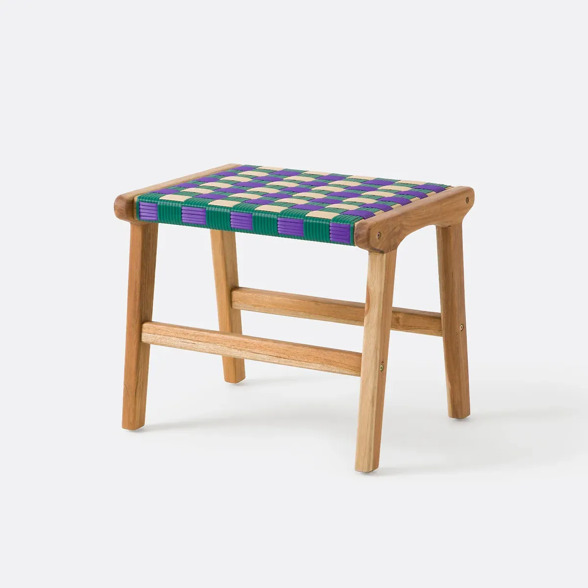Bianca Stool - Solid Teak, Woven Resin product