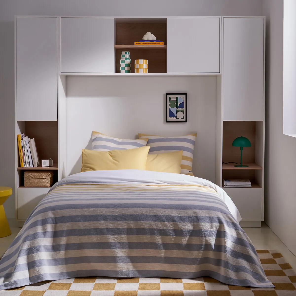 Biface Bridge Headboard with Storage - White, Melamine alternate view