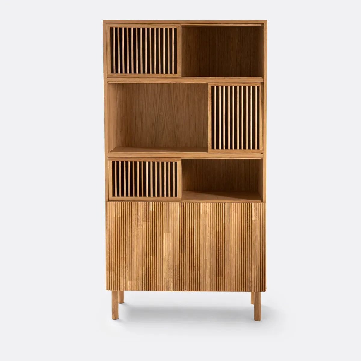 Bilbao Bookcase with Sliding Doors - Oak alternate view