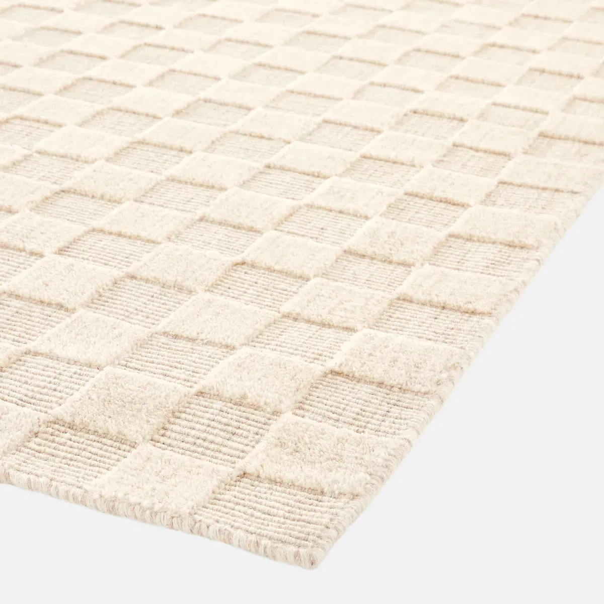 Bilmo Checkerboard Rug - Ecru, Wool alternate view