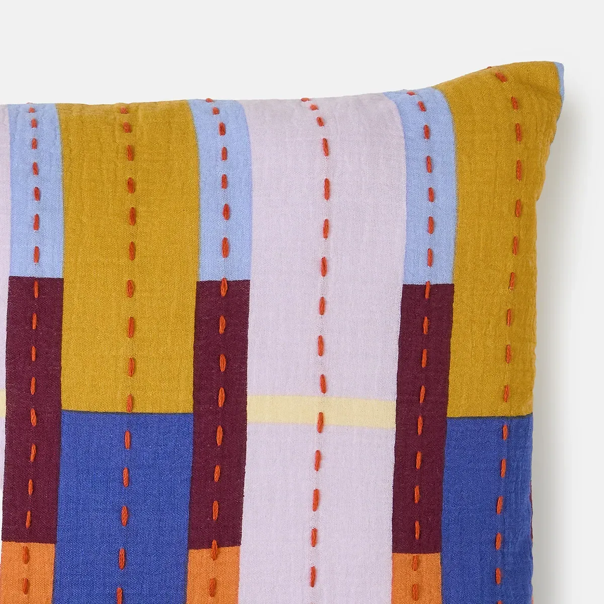 Blikka Rectangular Cushion Cover - Multi-Coloured, Cotton Muslin alternate view