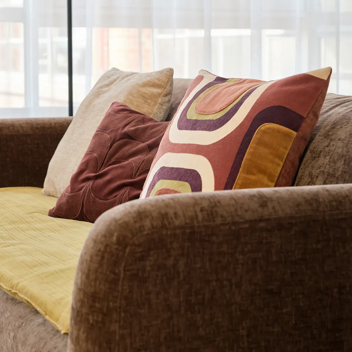 Bocha Cushion Cover - Beige, Textured Velvet alternate view