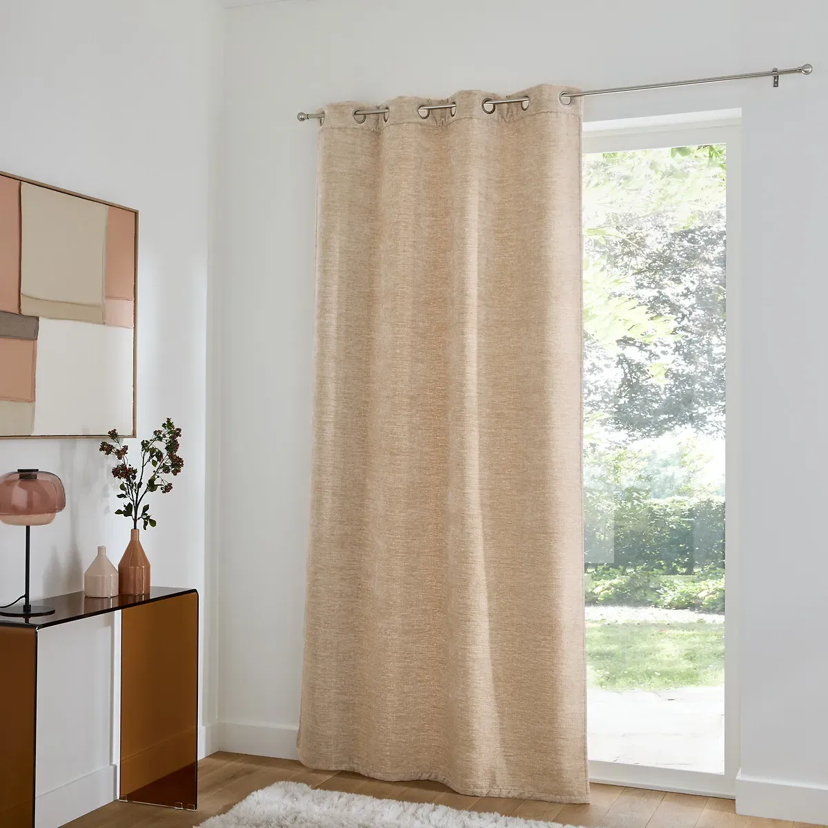 Bocha Eyelet Curtain - Beige, Velvet alternate view
