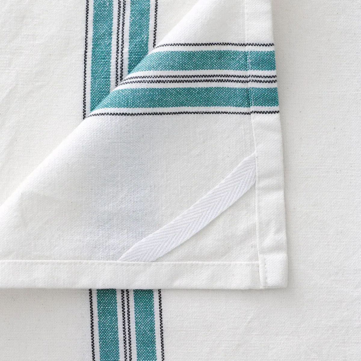 Boisseau Set of 2 Tea Towels - Ecru Striped, Washed Cotton alternate view