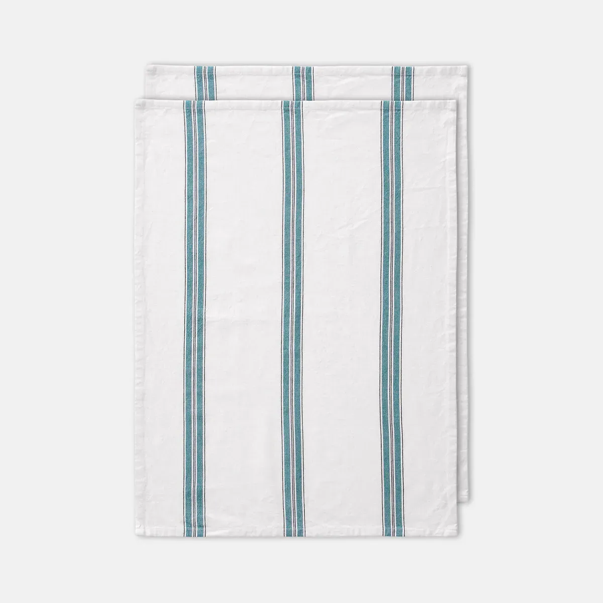 Boisseau Set of 2 Tea Towels - Ecru Striped, Washed Cotton product