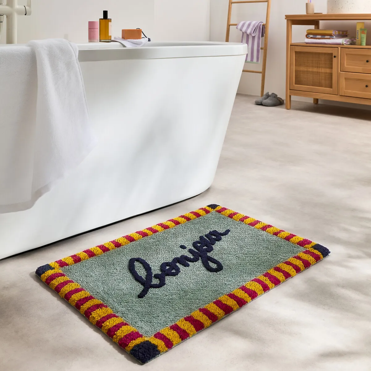 Bonjour Tufted Bath Mat 1700g/m2 - Grey-Green, Cotton alternate view