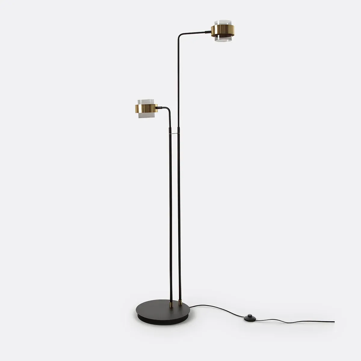 Botello Floor Lamp with 2 Adjustable Arms - Black, Brass alternate view