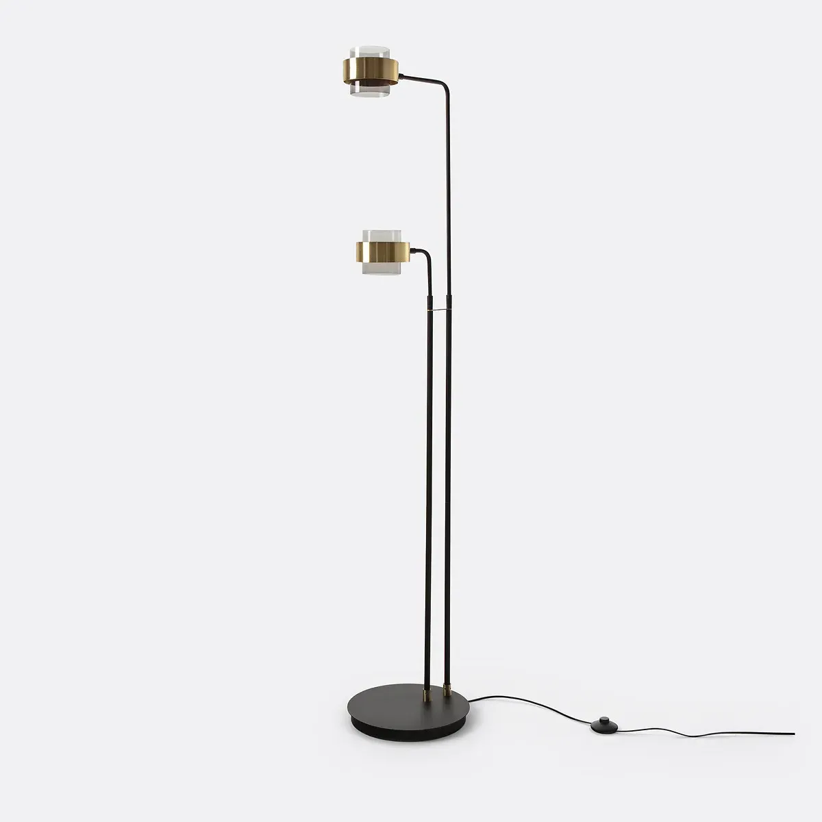 Botello Floor Lamp with 2 Adjustable Arms - Black, Brass product