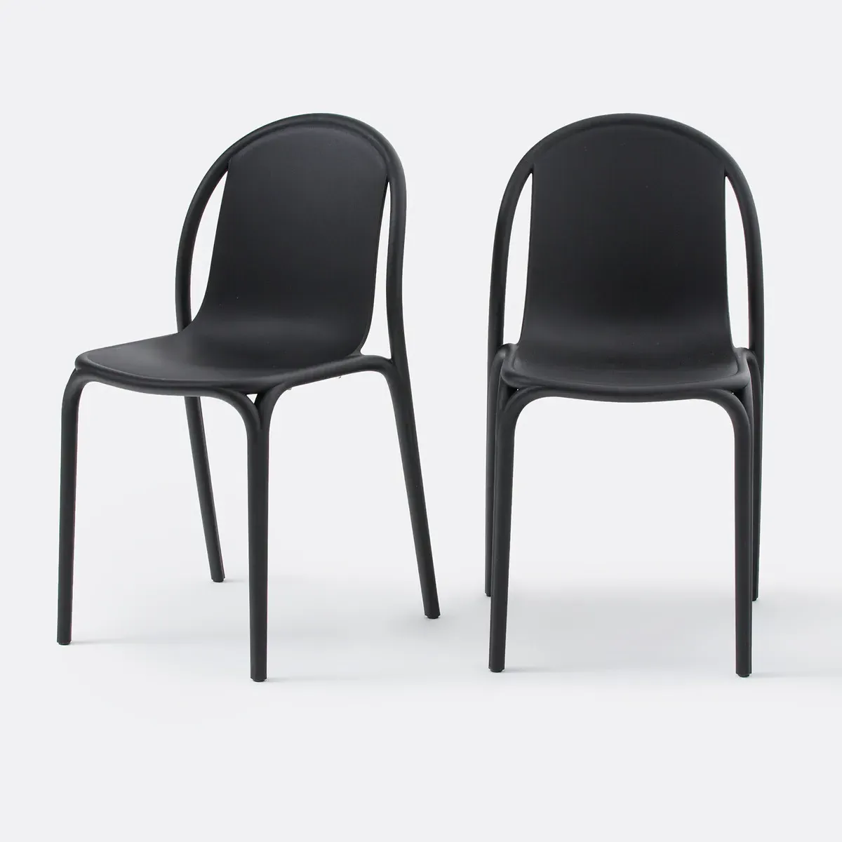 Brooklyn by Vondom Set of 2 Stackable Garden Chairs - Black, Recycled Polypropylene product