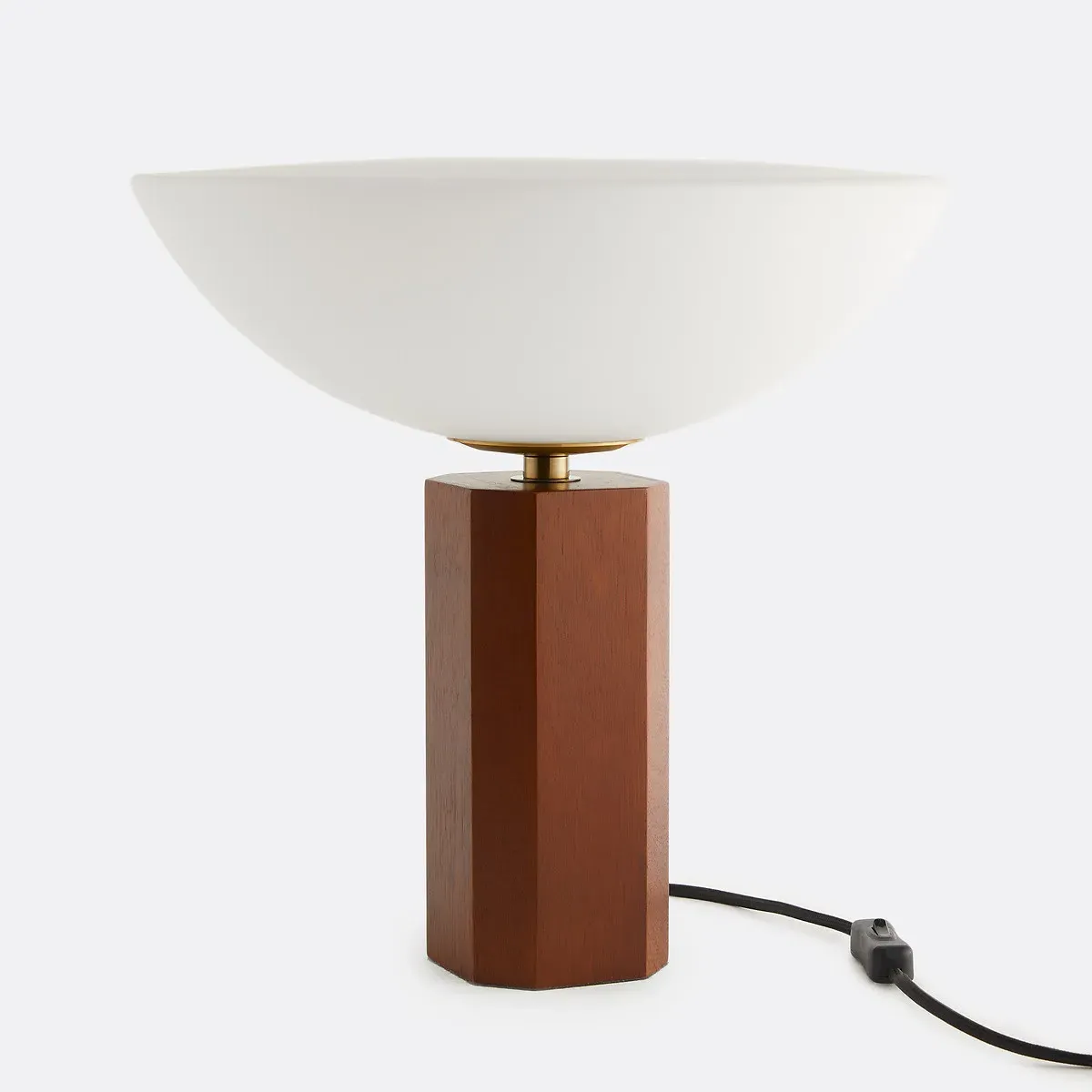Brua Opal Glass Table Lamp - Brown, Oak product