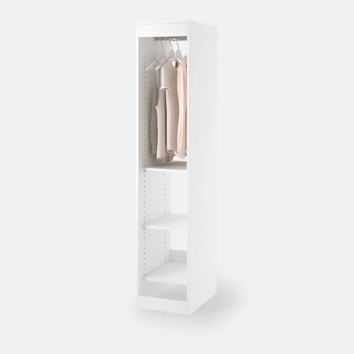 Build Modular Wardrobe with Hanging Rail and 3 Shelves - White product