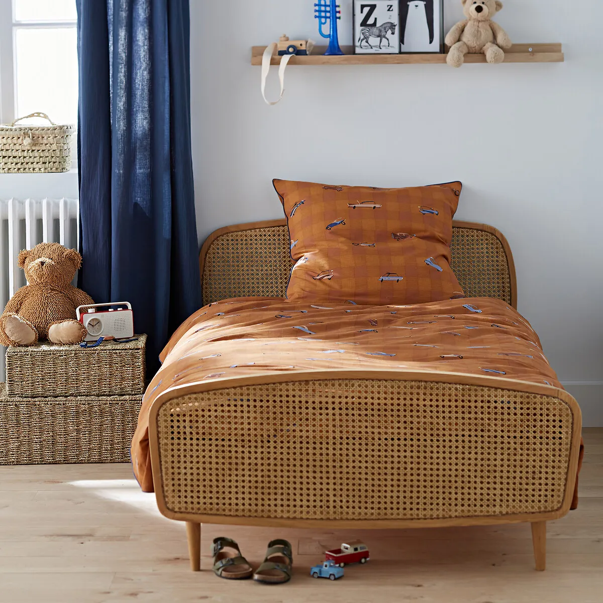 Buisseau Single Bed Frame - Oak, Rattan Cane alternate view