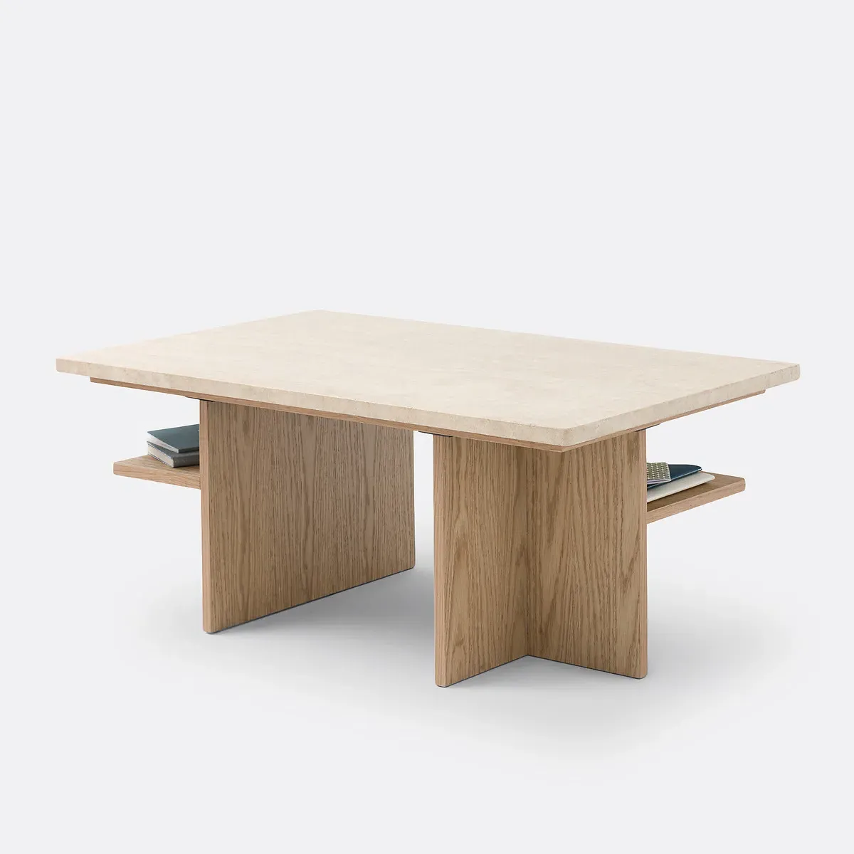 Caliste Coffee Table - Travertine, Oak product
