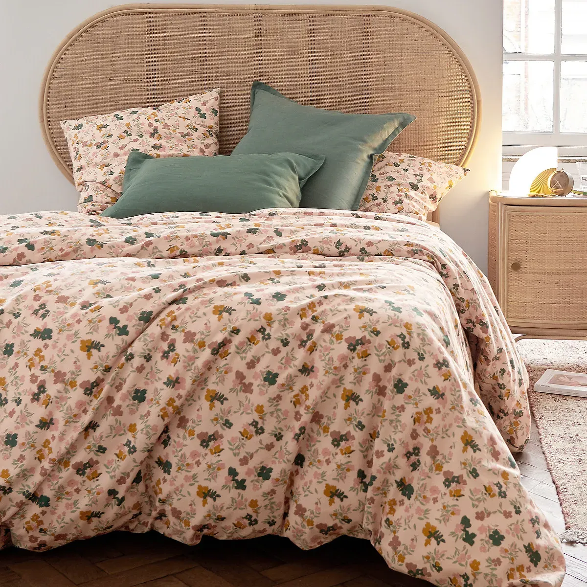 Callas Floral Flat Sheet - Pink, Washed Cotton alternate view