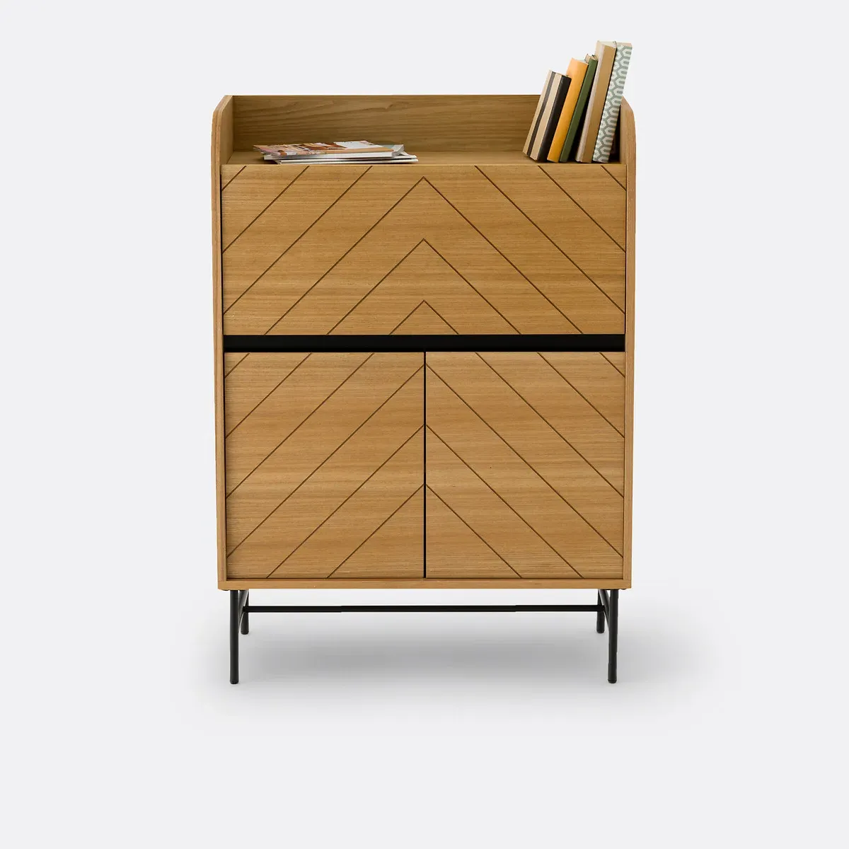 Cameron Secretary Desk with Folding Top - Natural, Ash Veneer alternate view