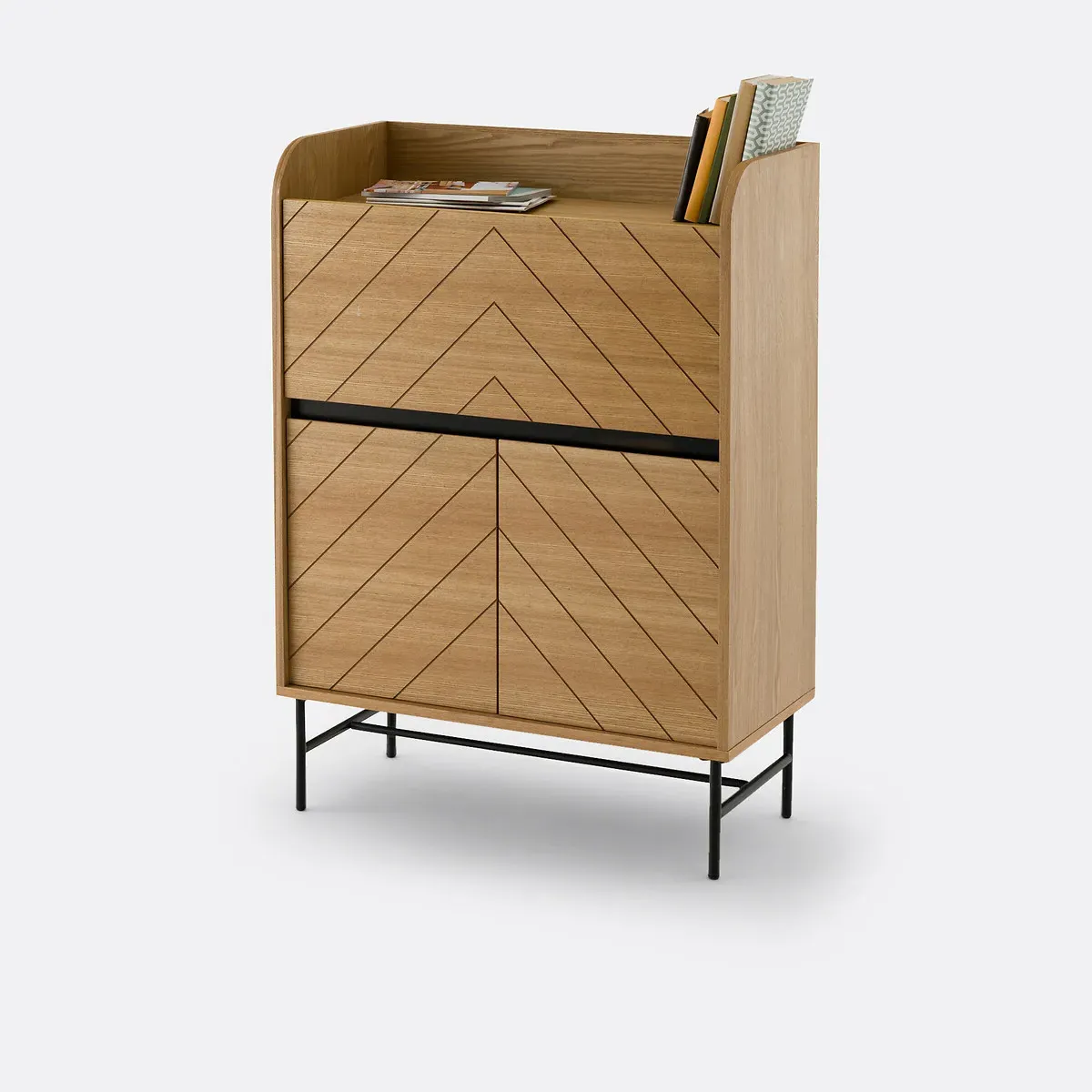 Cameron Secretary Desk with Folding Top - Natural, Ash Veneer product