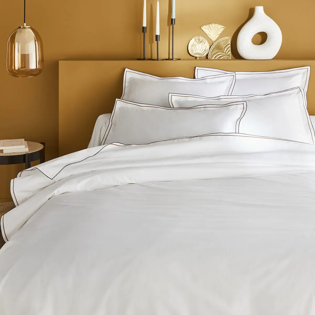 Camila Egyptian Cotton Percale Duvet Cover - White product