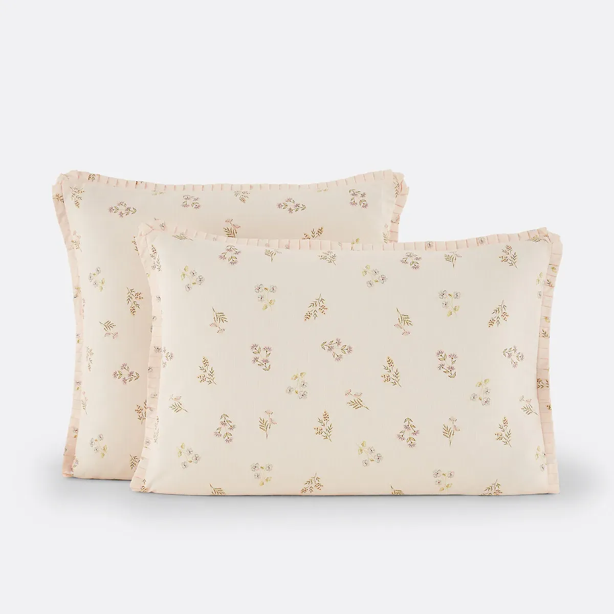 Camomille Pillowcase with Pleated Ruffle - Floral Print, Cotton product