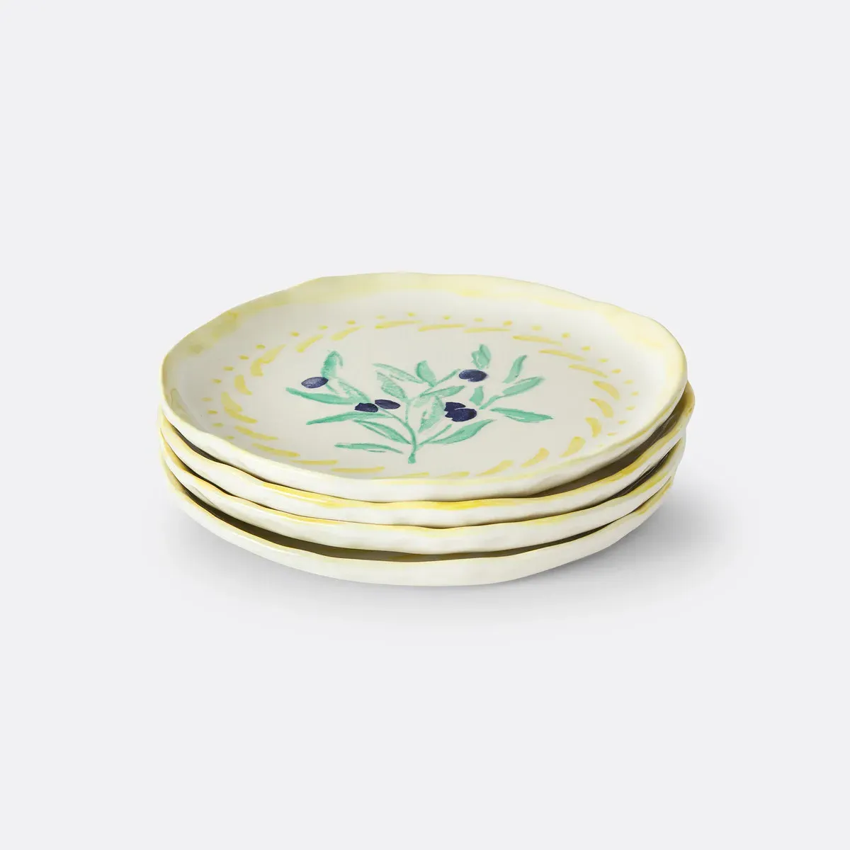 Capria Set of 4 Dessert Plates - Yellow, Stoneware product