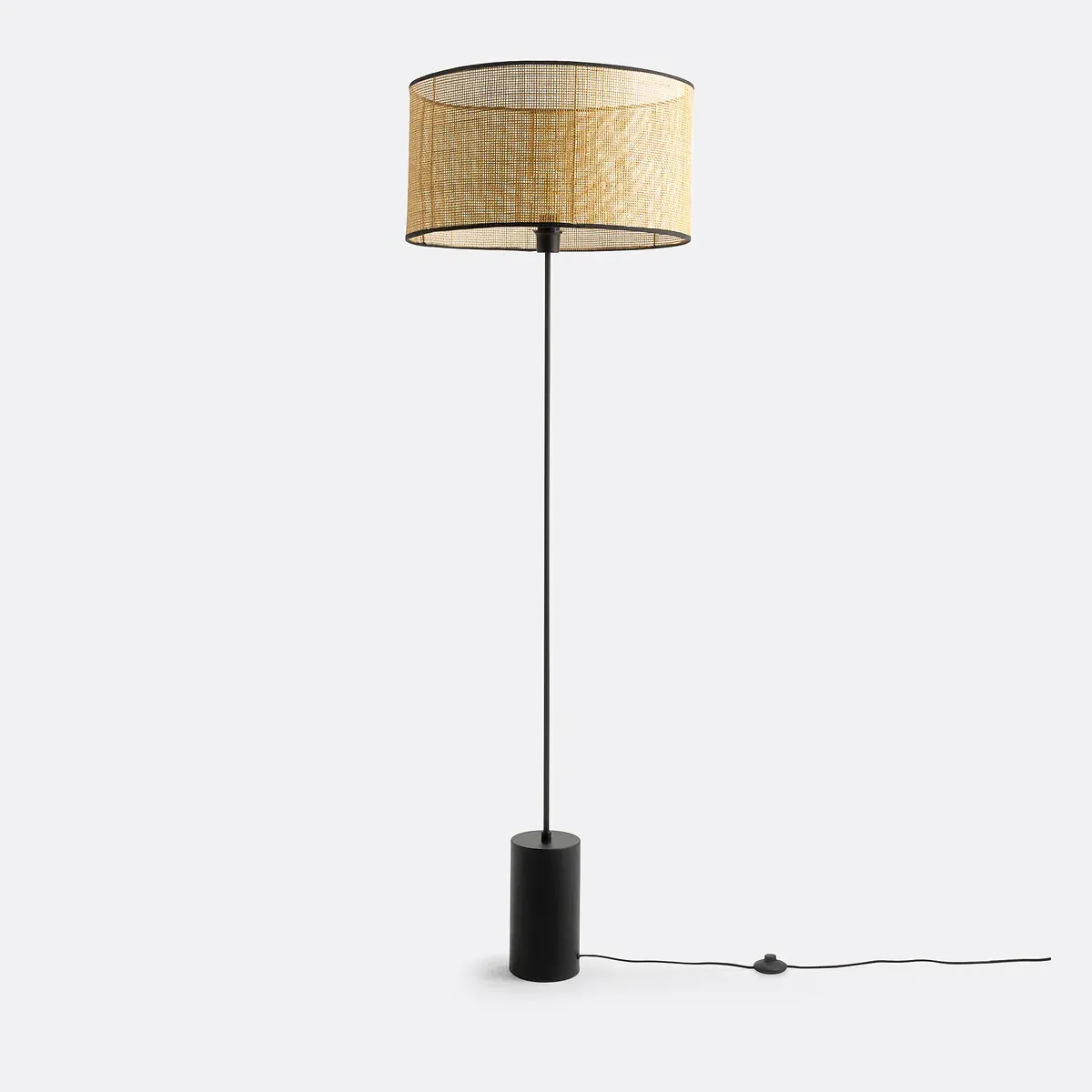Cara Floor Lamp - Black, Metal & Cane product