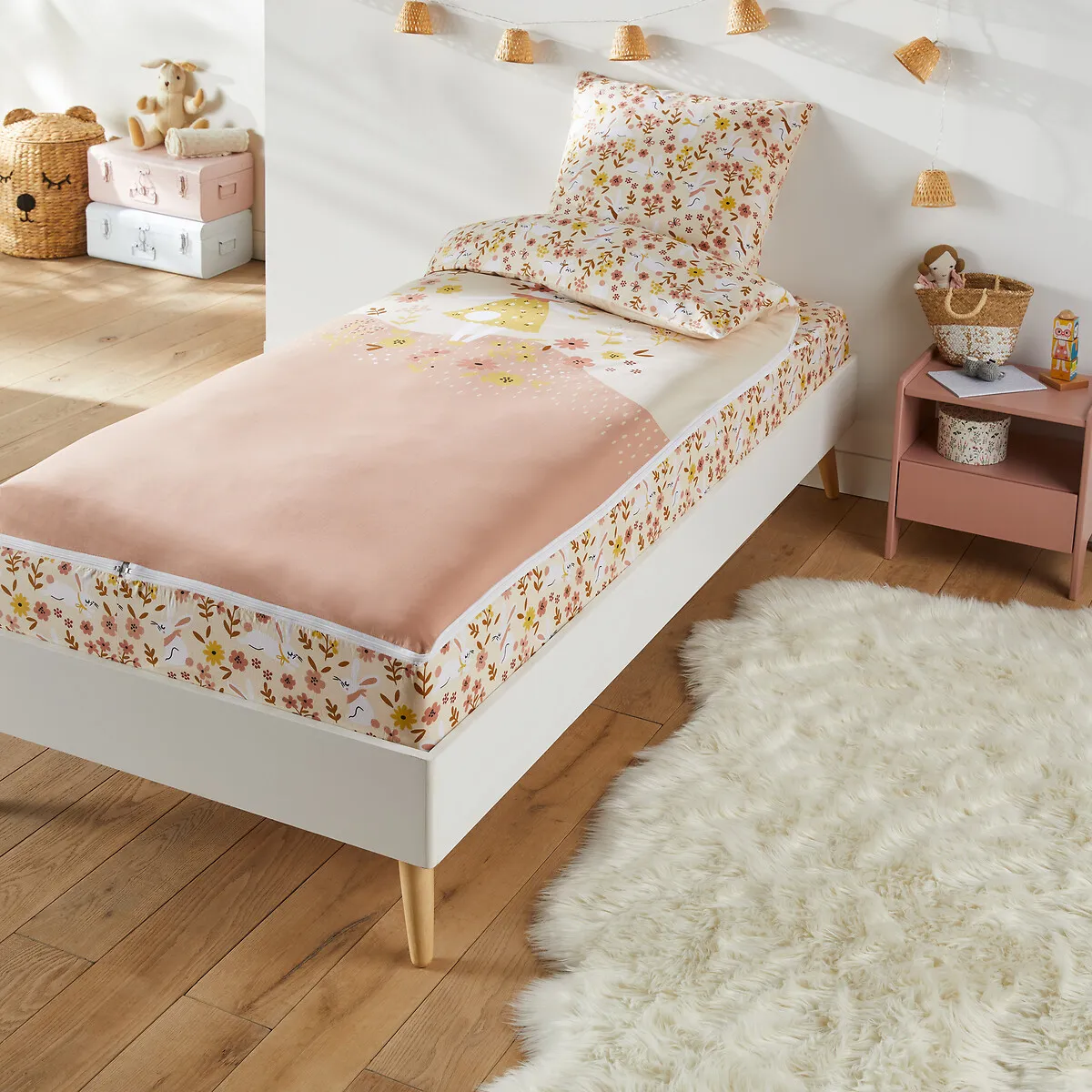 Caradou Lapan Fleuri Duvet Cover Set - Pink Print, Cotton product