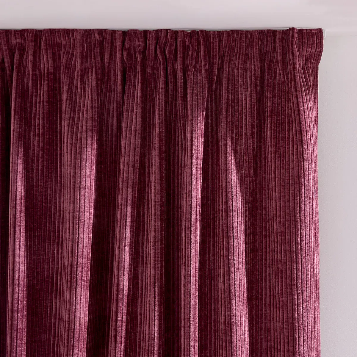 Carly Curtain Pencil Pleat/Wave Header - Burgundy, Corduroy product
