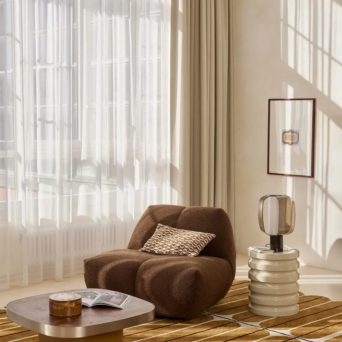 Carly Curtain with Concealed Tab Top - Beige, Corduroy alternate view