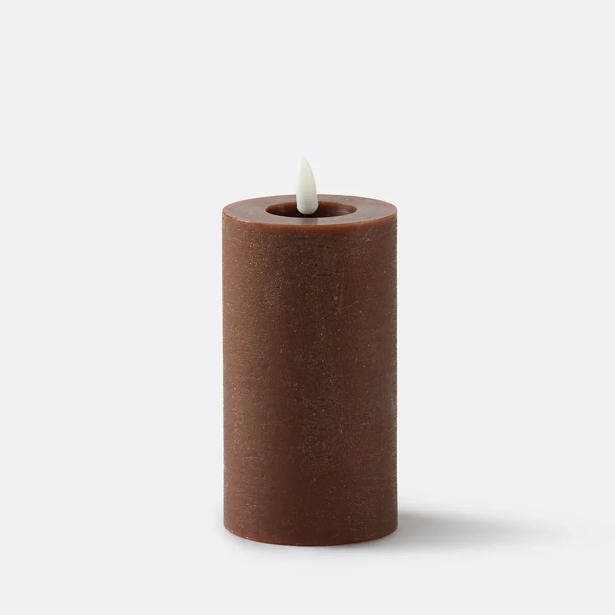 Caspar Ribbed LED Candle - Brown, Wax alternate view