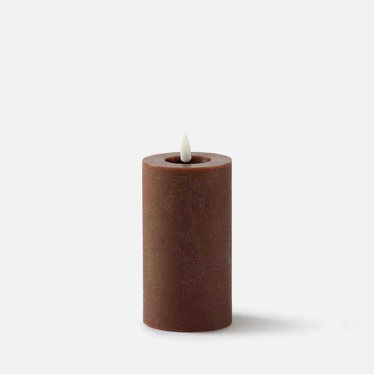 Caspar Ribbed LED Candle - Brown, Wax product