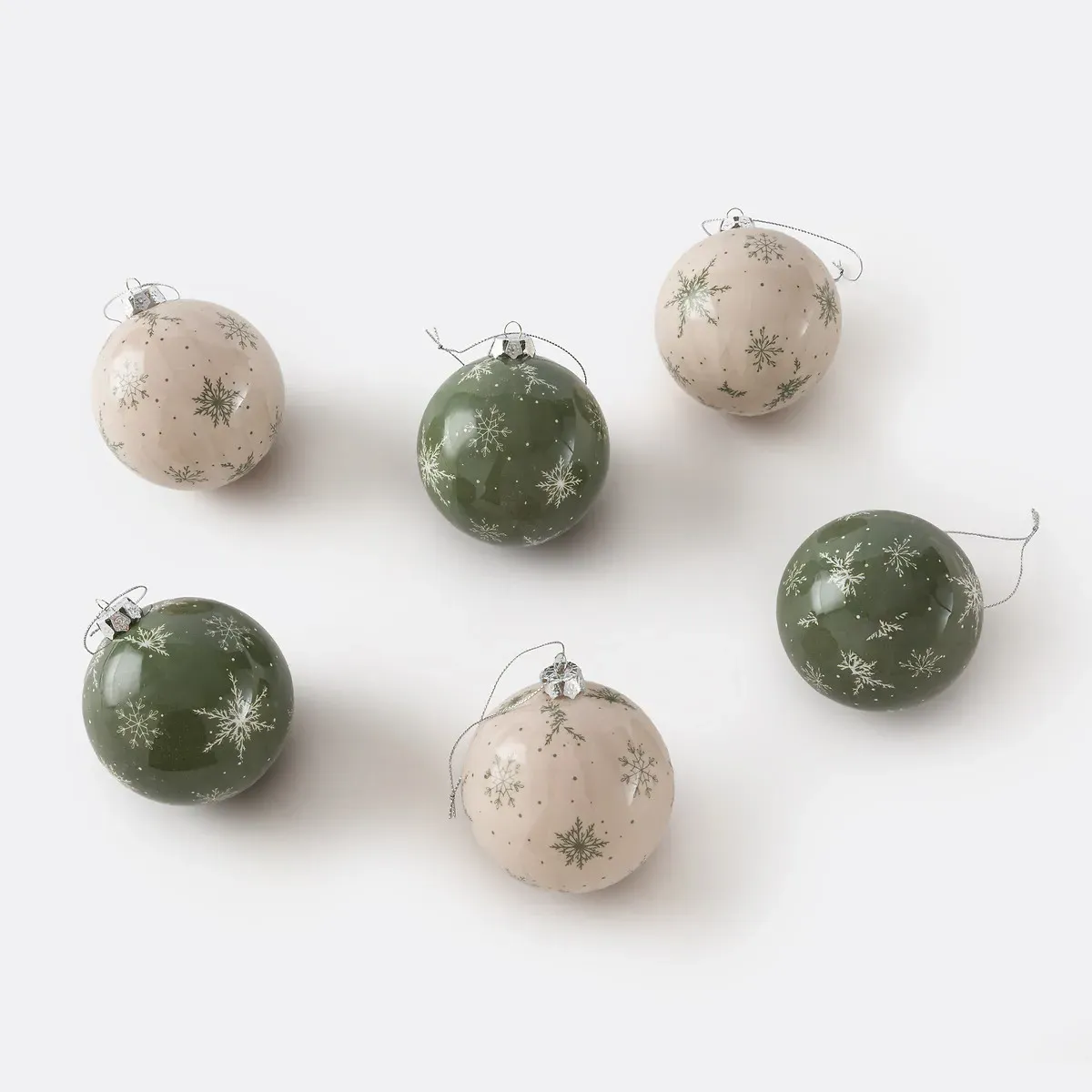 Caspar Snowflake Print Baubles Set of 24 - Multi-Coloured product