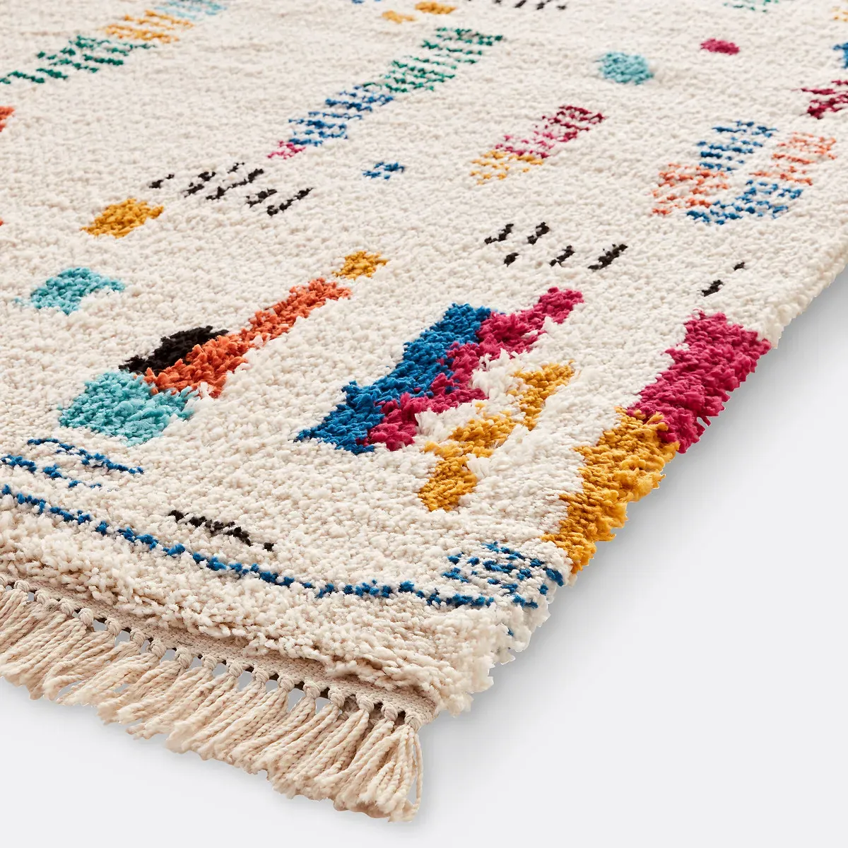 Caspia Berber-Style Fringed Rug - Multi-Coloured, Polypropylene alternate view