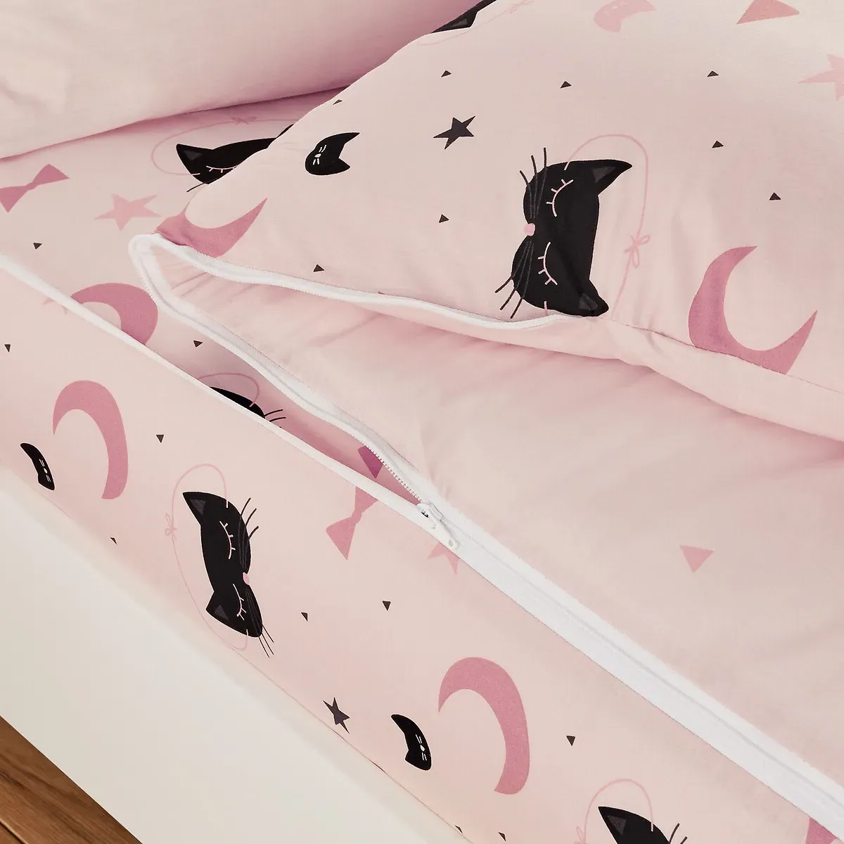 Cat Opera 3-Piece Bed Set Without Duvet - Pink, Cotton product