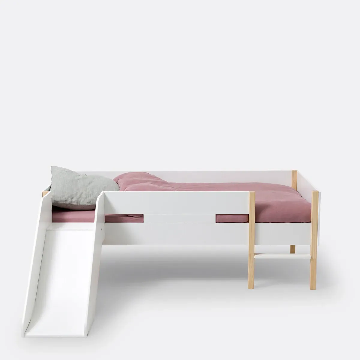 Caume Mid-Height Slide Bed - White, Pine product