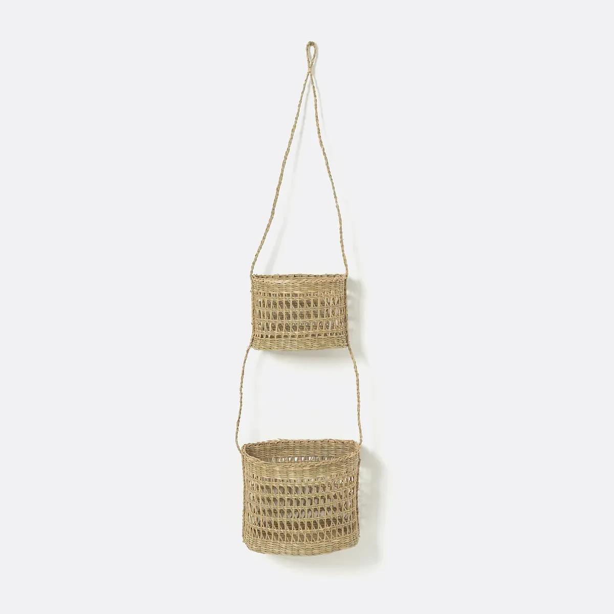 Cesta Set of 2 Woven Hanging Baskets - Natural, Straw alternate view