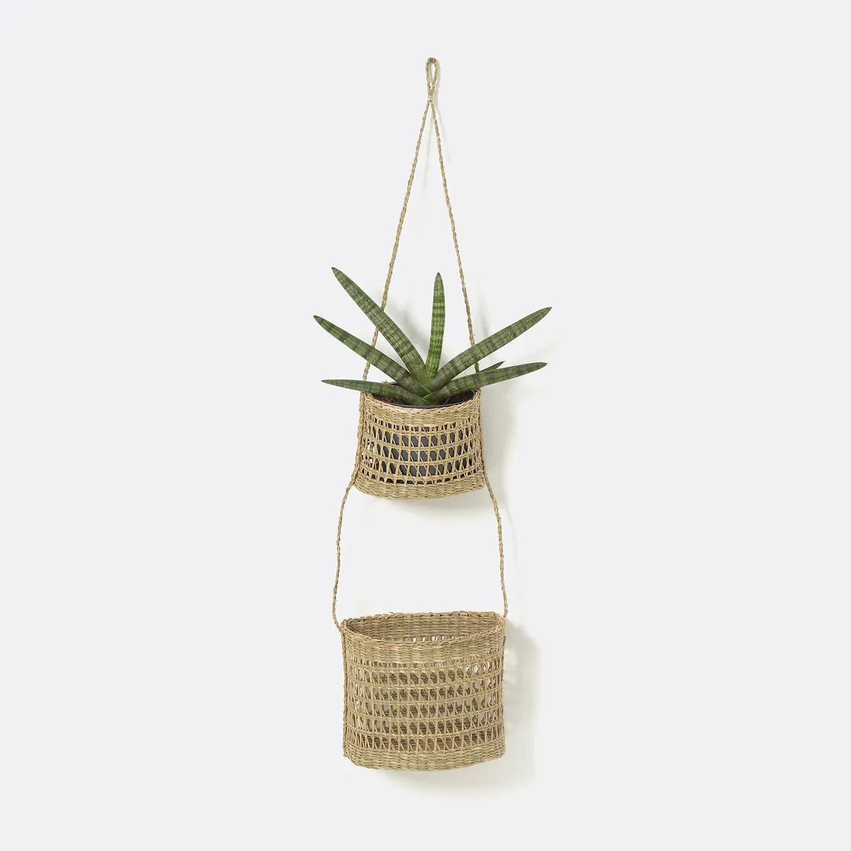 Cesta Set of 2 Woven Hanging Baskets - Natural, Straw product