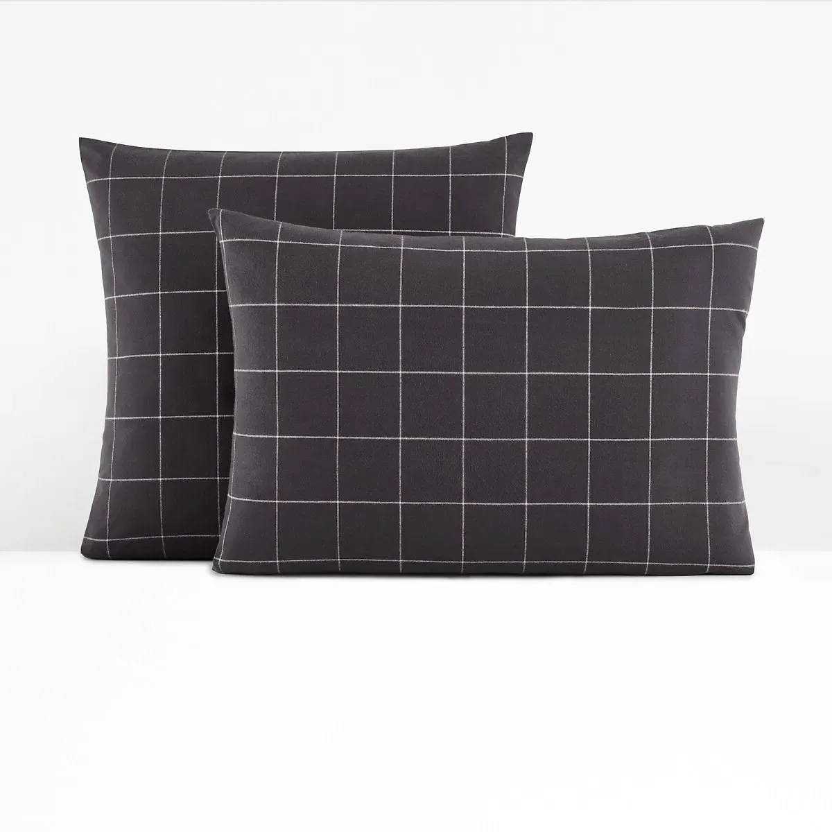 Charlie Checked Pillowcase - Slate Blue, Cotton Flannel product