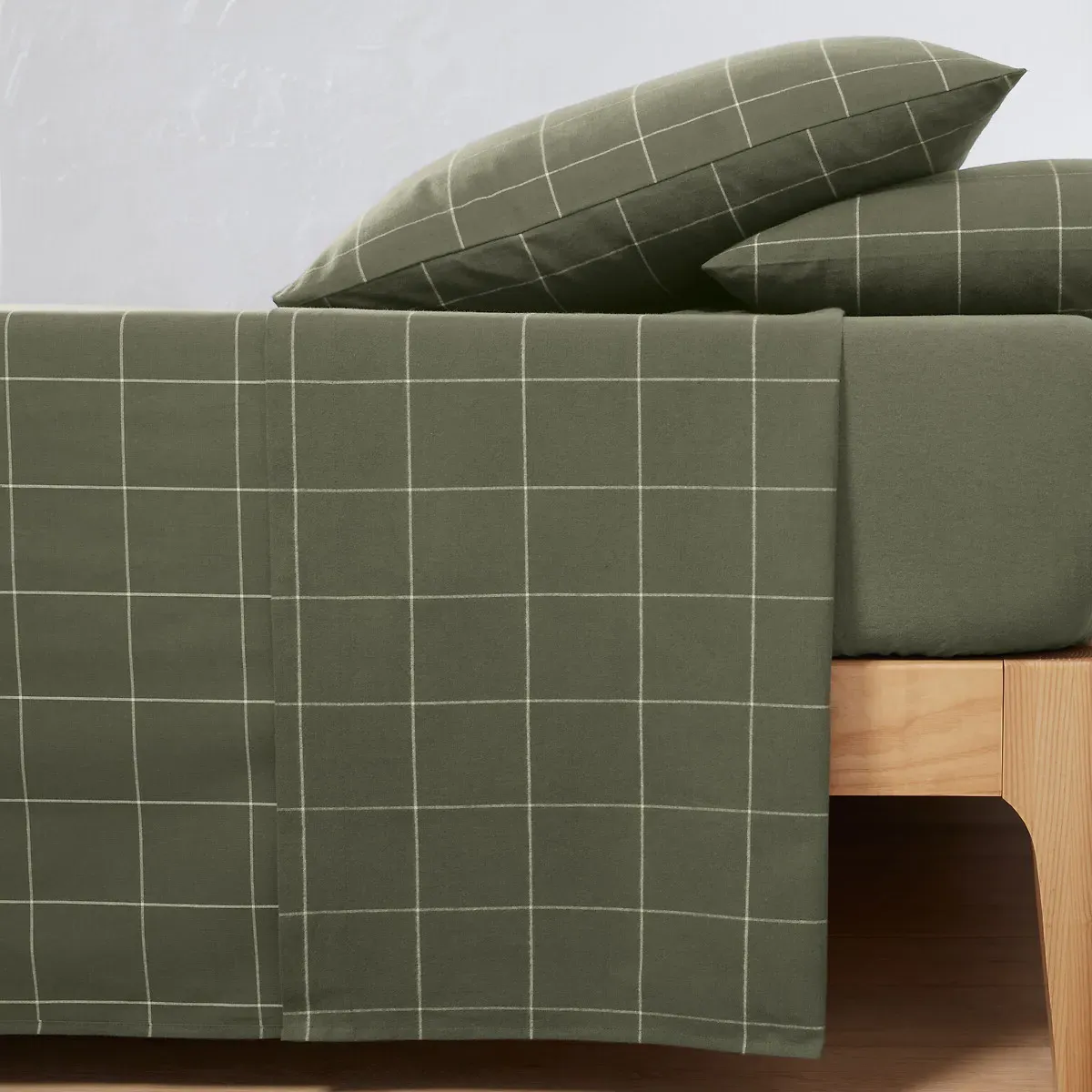 Charlie Flat Sheet - Khaki, Brushed Cotton product