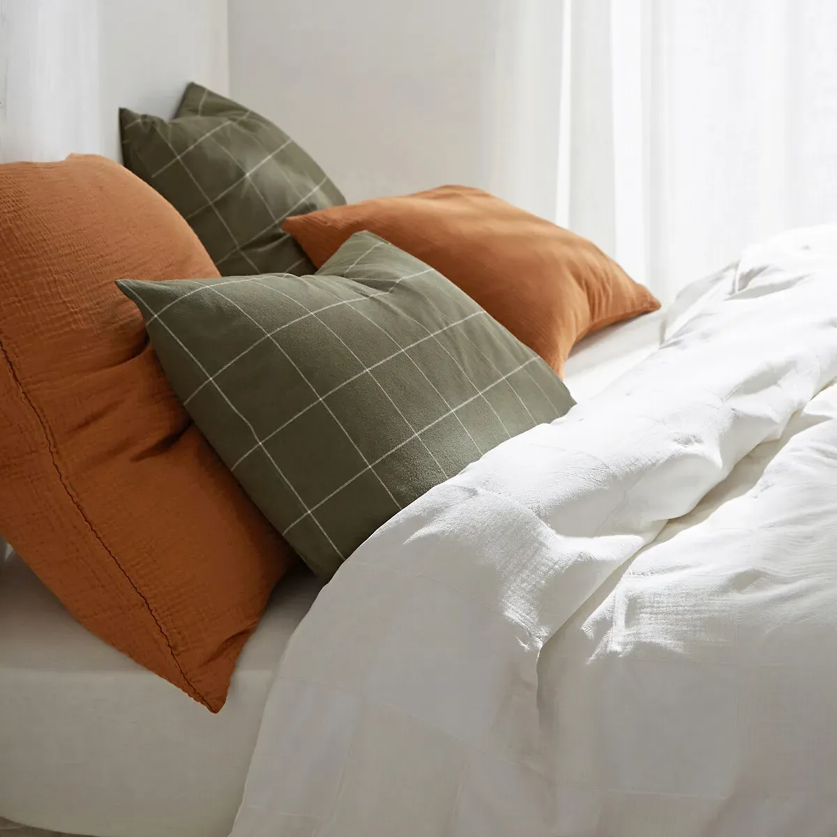 Charlie Pillowcase - Khaki, Brushed Cotton alternate view