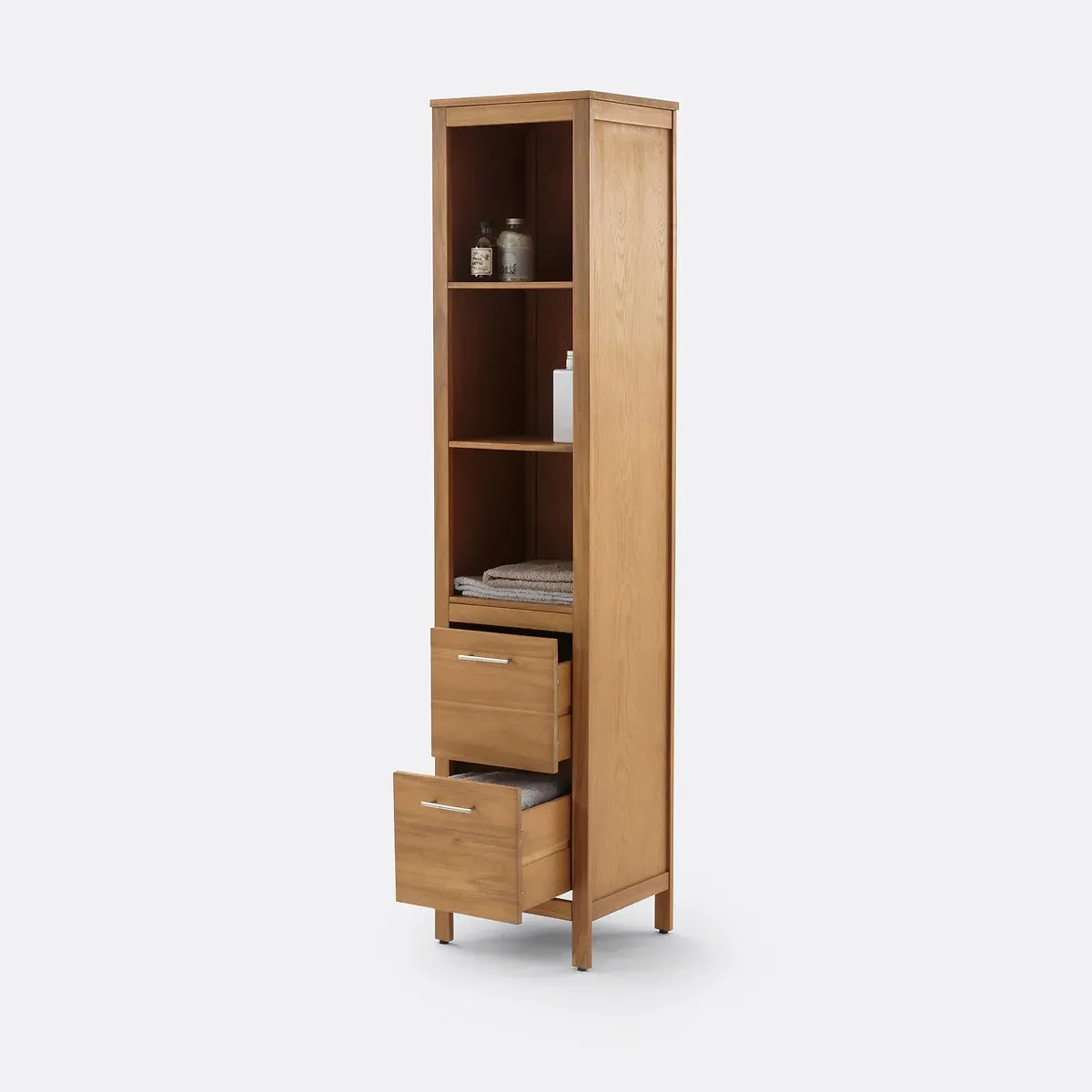 Charon Bathroom Column Unit with Storage - Acacia alternate view
