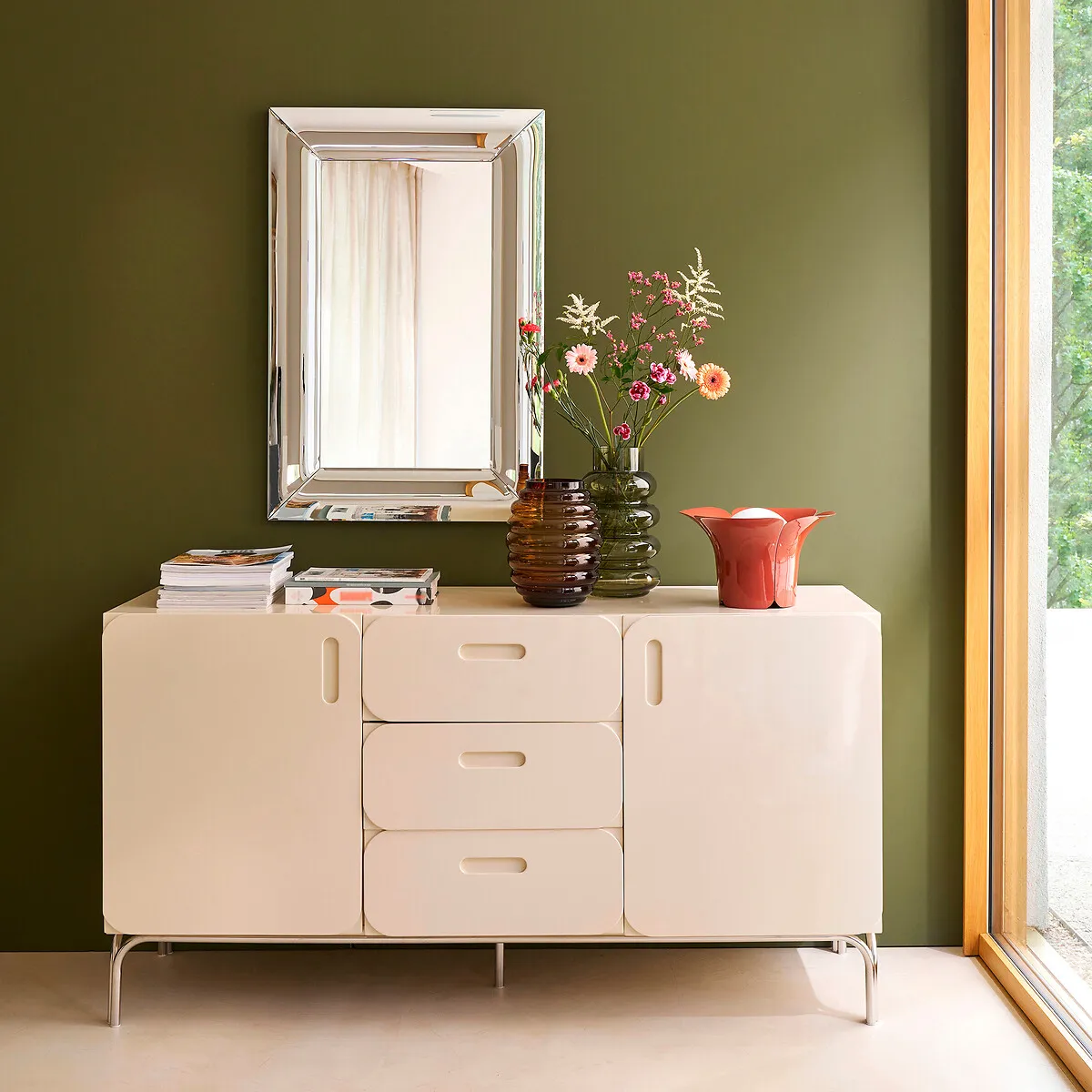 Chroma Rectangular Wall Mirror - Chrome Effect alternate view