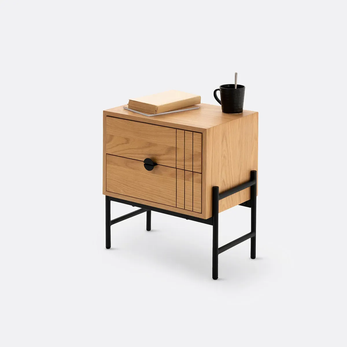 Clara 2-Drawer Bedside Table - Oak, MDF product