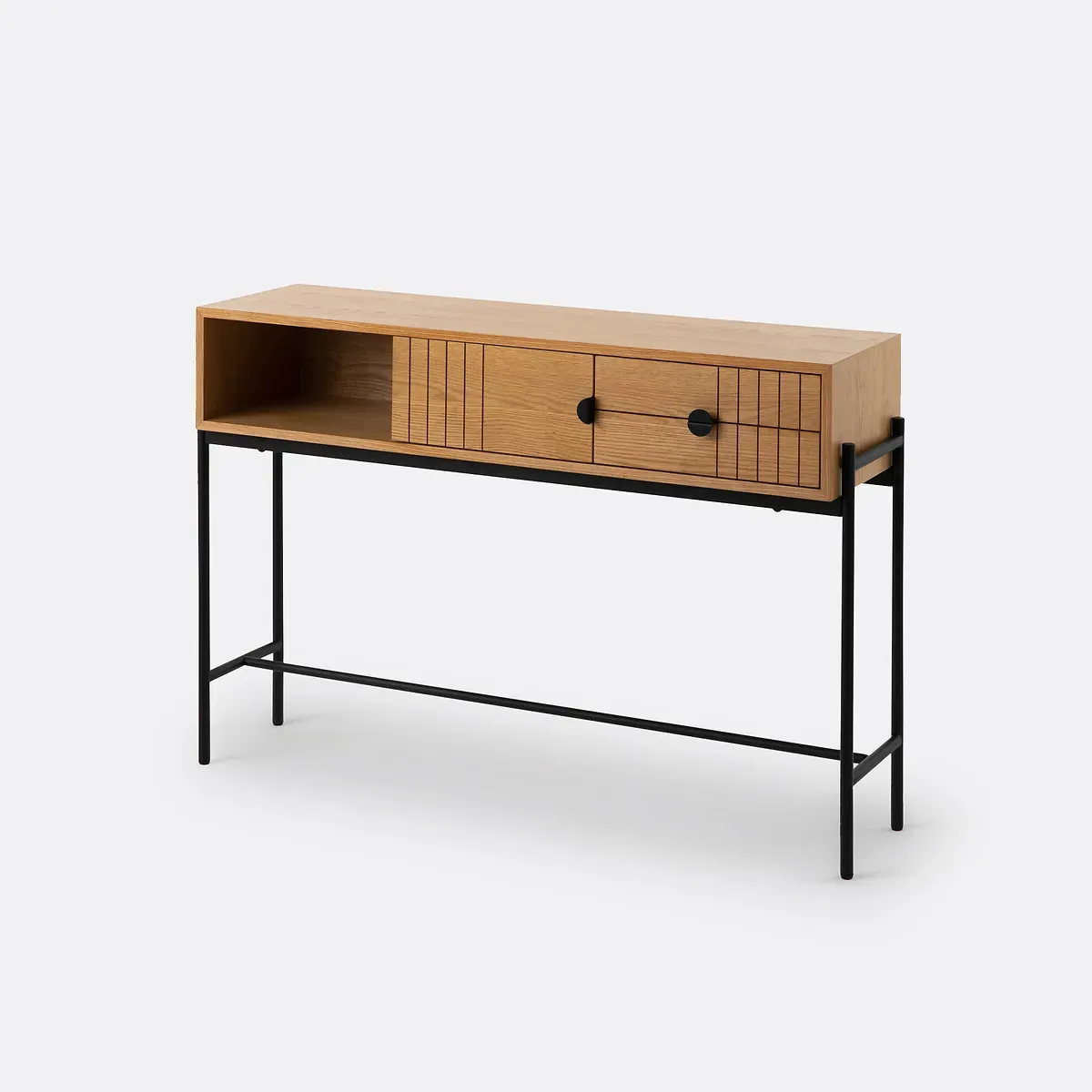Clara Console Table with Storage - Oak Veneer product