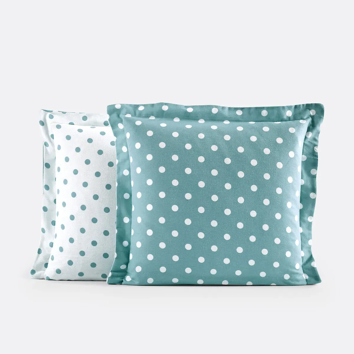 Clarisse Polka Dot Pillowcase - Pale Green, Brushed Cotton alternate view