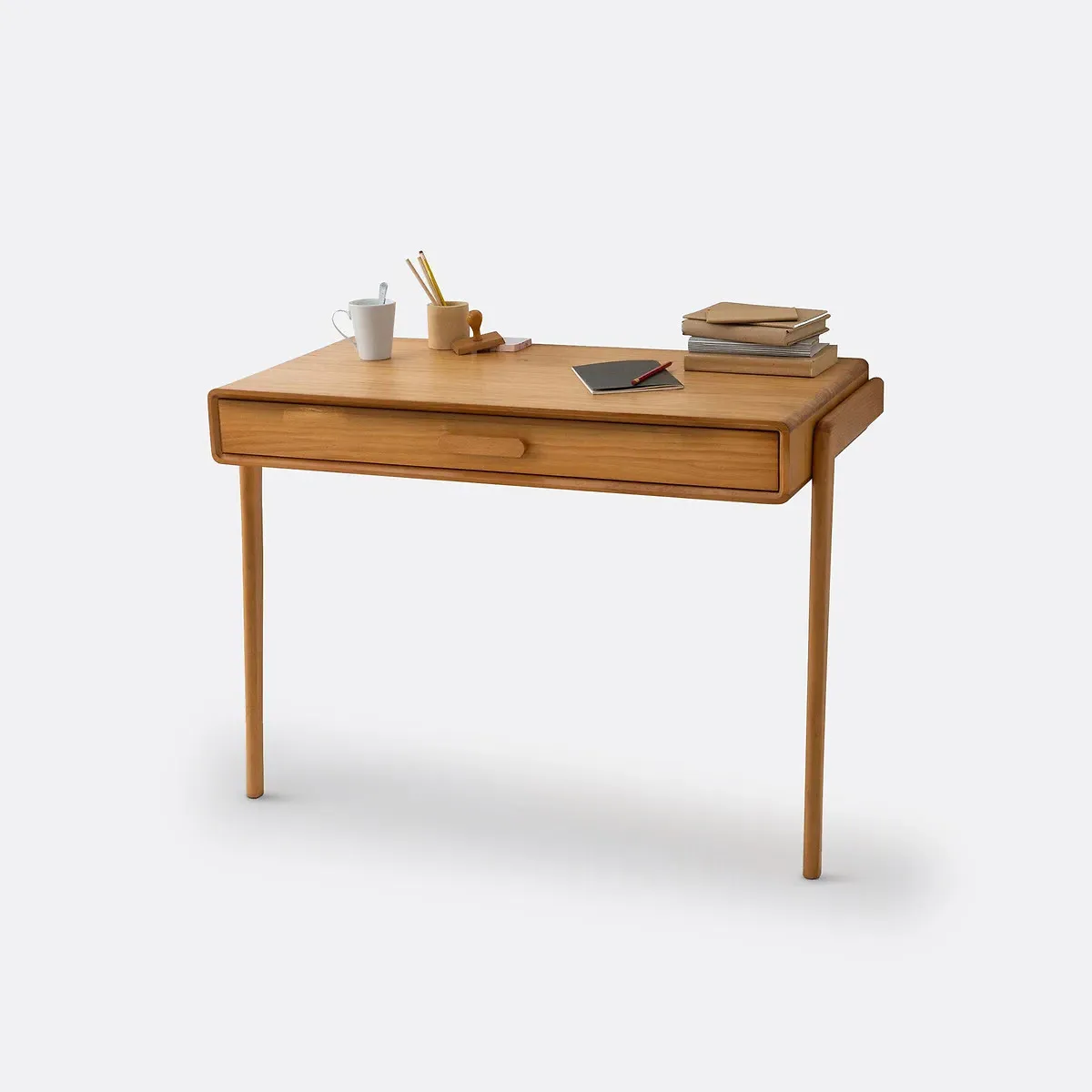 Colas Console Desk with Drawer - Dark Oak, Solid Pine product