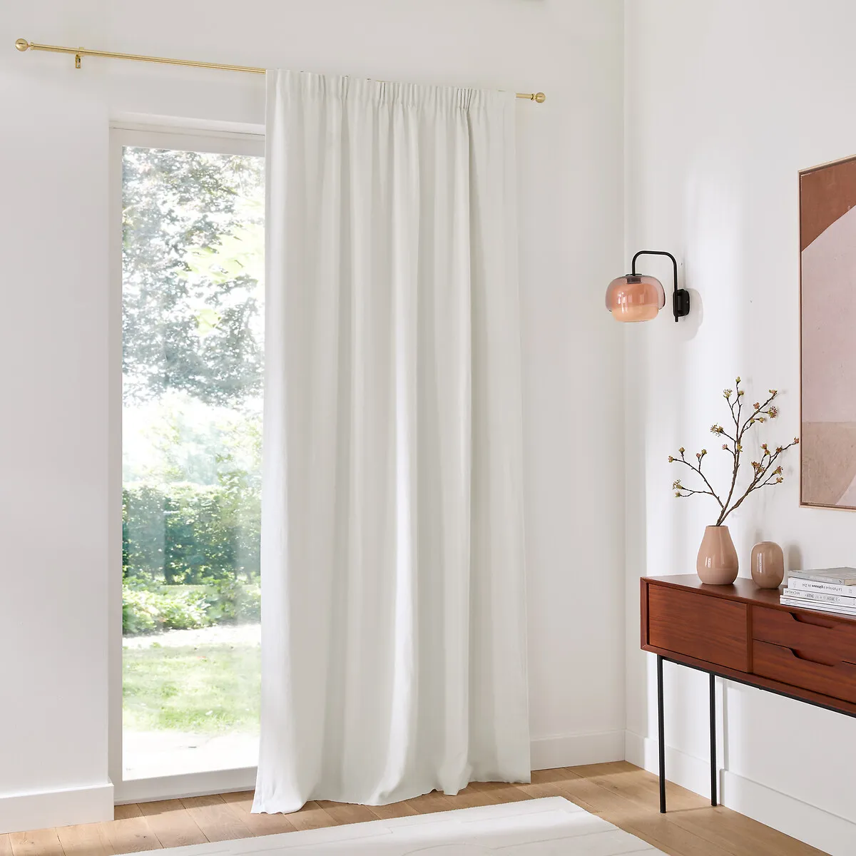 Coline Thermal Curtain Pencil Pleat & Wave - Ecru, Linen alternate view