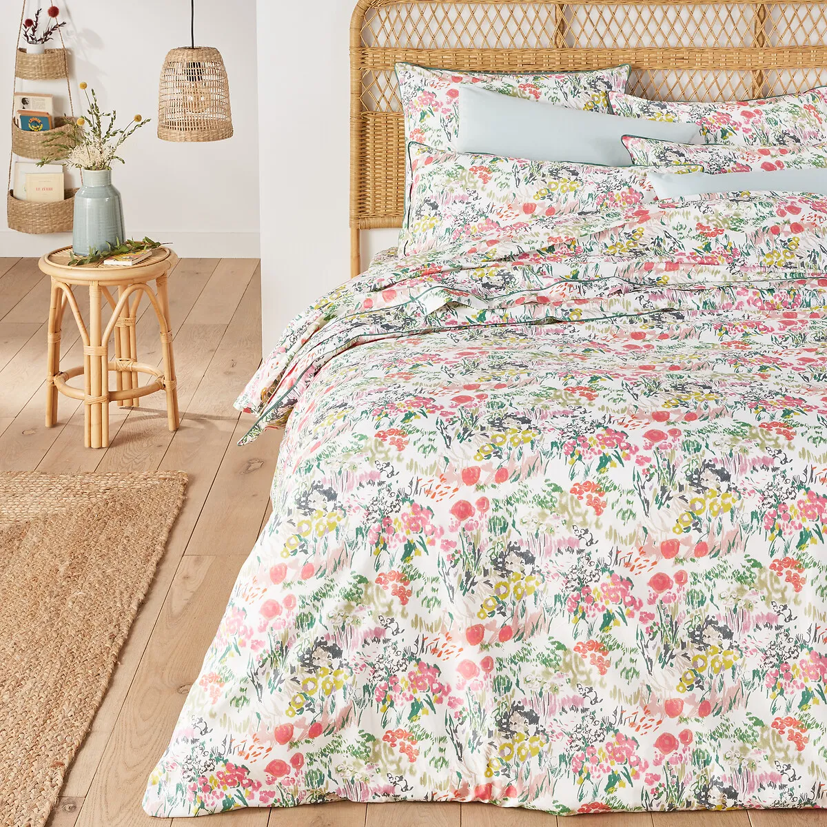 Coloured Field Floral Pillowcase - Cotton Percale alternate view